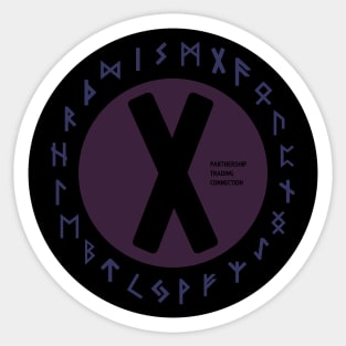 Purple Gebo Futhark Rune Symbols Sticker